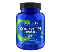 NATIOS Cordyceps Extract, 500 mg, 40% polysaccharides, 90 veganských kapslí