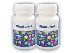 Allnature 2x Multivitamin s minerály 30 tablet
