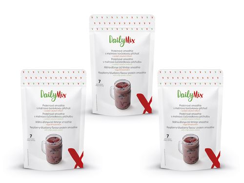 DailyMix Proteinové smoothie s malinovo-borůvkovou příchutí (2+1 ZDARMA)