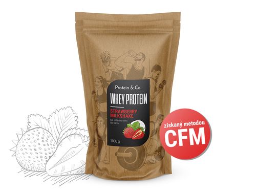 Protein&Co. WHEY PROTEIN 80 1000 g Příchuť 1: Strawberry milkshake