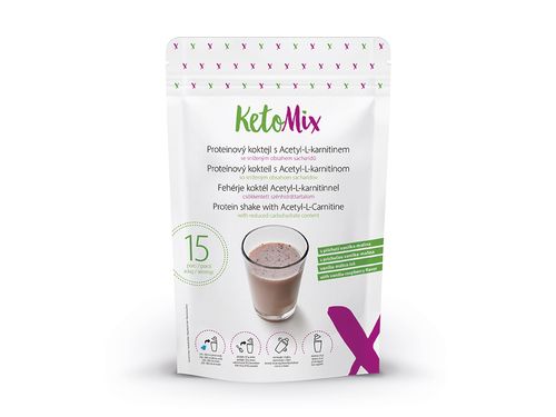 KetoMix Proteinový koktejl s Acetyl-L-karnitinem s příchutí vanilka-malina (15 porcí)