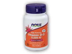NOW Foods Vitamin D3 5000IU 240 softgel kapslí