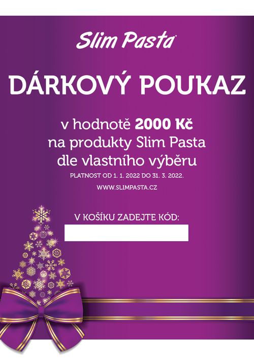 Slim Pasta Elektronický dárkový poukaz v hodnotě 2 000 Kč