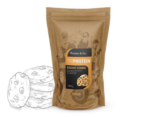 Protein&Co. TriBlend – protein MIX 3 kg Příchuť 1: Vanilla dream, Příchuť 2: Biscuit cookie, Příchuť 3: Vanilla dream