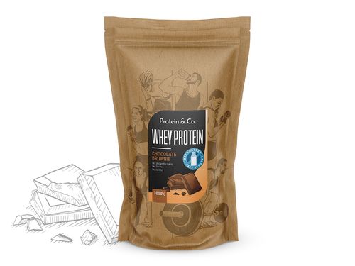 Protein&Co. Bezlaktózový CFM Whey Váha: 1000g, Příchuť: Chocolate brownie