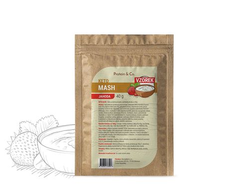 Protein&Co. Keto mash – proteinová dietní kaše vzorek 40 g Příchuť: Jahoda