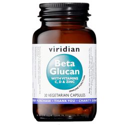 Viridian Beta Glucan With Vitamins C,D +Zinc 30 kapslí