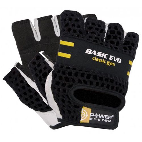 Fitness rukavice BASIC EVO (POWER SYSTEM) Barva: Žlutá, Velikost: M
