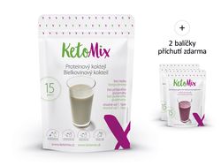 KetoMix Proteinový koktejl (15 porcí) 450 g 1. příchuť koktejlu: čokoláda, 2. příchuť koktejlu: vanilka