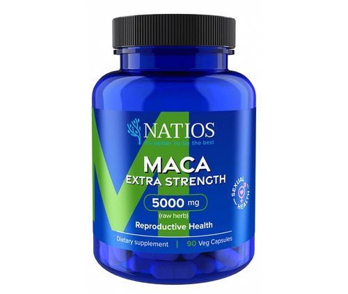 NATIOS Maca Extract, 5000 mg, Extra Strength, 90 veganských kapslí