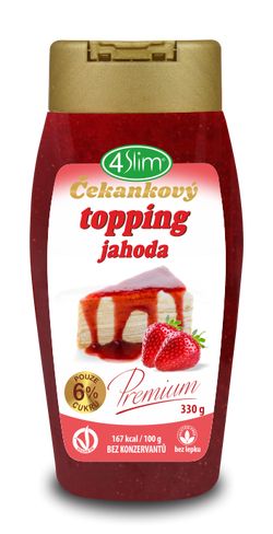 4slim Čekankový topping ovocný 330 g - jahodový