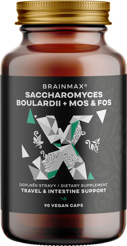 BrainMax Saccharomyces boulardii, Cestovní probiotika s MOS & FOS, kapsle