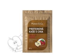 Protein&Co. Proteinové kaše s chia 80 g – 4 příchutě Příchuť 1: jablko se skořicí, Váha: 80 g