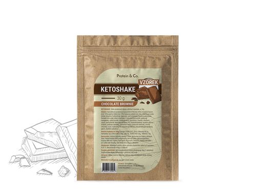 Protein&Co. Ketoshake vzorek – 30 g Příchuť 1: Chocolate brownie