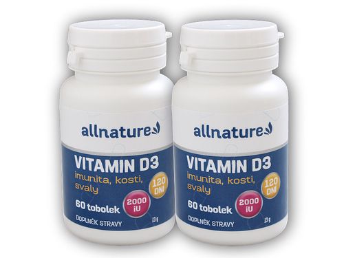 Allnature 2x Vitamín D3 2000 iU 60 tablet
