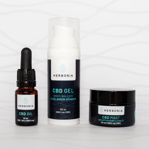Výhodný balíček Sport a Regenerace Varianta: Konopný Olej, 1000 mg CBD, (10%), 10 ml + Konopná mast + Konopný gél proti bolesti s chladícim účinkem