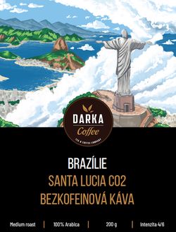 Brazílie Santa Lucia CO2 - bezkofeinová zrnková káva