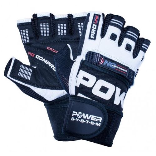 Fitness rukavice NO COMPROMISE (POWER SYSTEM) – černobílé Velikost: M