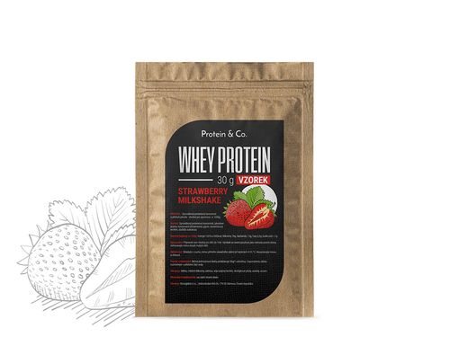 Protein&Co. CFM WHEY PROTEIN 80 - 30g Příchuť 1: Strawberry milkshake
